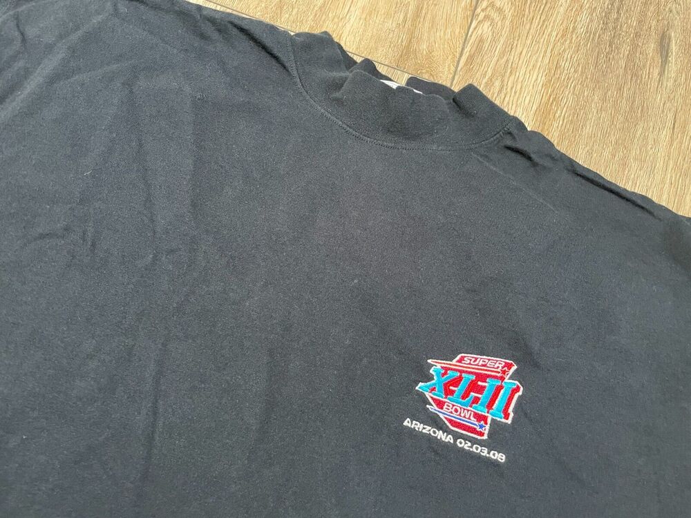 REEBOK Mock Neck SUPER BOWL XLII Embroidered Logo NY Giants Shirt Mens XL